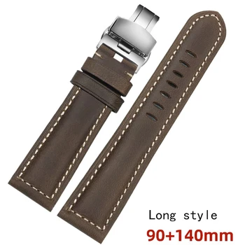 Ретро матовый кожаный браслет браслет для мужчин PAM441 448 312 браслет 22 мм 24 мм браслет Удлиненный Кожаный ремешок