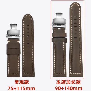 Ретро матовый кожаный браслет браслет для мужчин PAM441 448 312 браслет 22 мм 24 мм браслет Удлиненный Кожаный ремешок Изображение 2