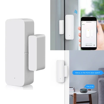 Tuya Smart Wifi Дверной датчик, детекторы открытия/закрытия дверей, работает с приложением Tuya/ Smart Wifi для Alexa Google Home