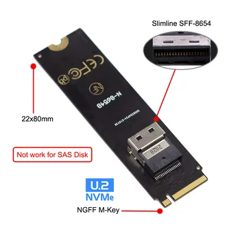SSD-накопитель NGFF SFF-8654 Slimline SAS PCIe для NGFF M-Key NVME для U.2 U2 Комплект SFF-8639 для адаптера