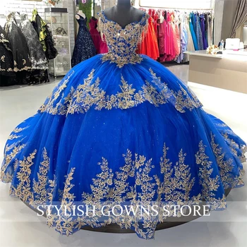 Королевское синее бальное платье принцессы в форме сердца, Пышное платье С аппликацией, платье для вечеринки по случаю дня рождения, платья для выпускного вечера с кисточками, Vestido De 15 Изображение 2