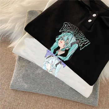 Y2K Harajuku, Готическая футболка, Топ для электронной девушки, Эстетичный Укороченный Стиль, Винтажная летняя футболка с принтом Аниме, женская футболка Kawaii, Блузки Изображение 2