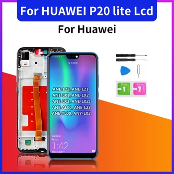 Используется для Huawei display p20 lite/new 3e, с крышкой батарейного отсека, компонент цифрового преобразователя сенсорного экрана ЖК-дисплея Huawei p20 lite