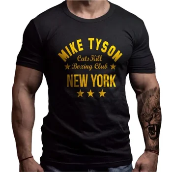 Майк Тайсон боксер, футболка с индивидуальным дизайном. Летняя хлопковая мужская футболка с круглым вырезом и коротким рукавом, новый размер S-3XL