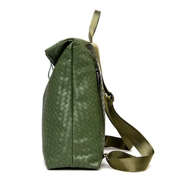 Рюкзак, женская сумка через плечо, вязаный женский школьный ранец из искусственной кожи Изображение 2