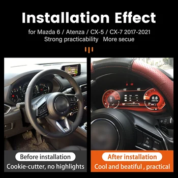 Для Mazda 6 Atenza Mazda CX-5 Цифровой Кластер Виртуальной Кабины Беспроводной Приборной Панели CarPlay Экран Измерителя Скорости Linux