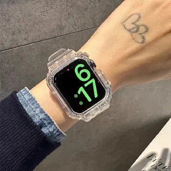 Подходит для Apple Watch Band Прозрачный встроенный ремешок Glacier Ultra 49mm Se минималистичный браслет Iwatch 8 7 6 45/44/42/ 41 мм