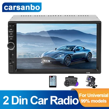 Carsanbo 7-Дюймовый автомобильный Радиоприемник 7018B Long 2 Din Музыкальный Видеоплеер FM TF Bluetooth Автомобильный Стерео Поддержка USB-соединения Android и IOS Телефон