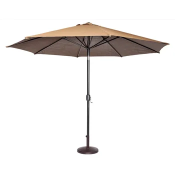 474720 Круглый зонт для патио, 90% УФ, 11', Мокко, прочный и крепкий, многоцветный Изображение 2