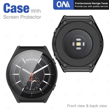 Жесткий защитный чехол для ПК с защитной пленкой для экрана для Xiaomi Mi Watch S1, чехол-бампер с полным покрытием + корпус умных часов из закаленного стекла 9H Изображение 2