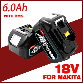 2ШТ Для Makita 18V 6Ah Литий-ионный аккумулятор + Зарядное Устройство, Для Электроинструмента BL1840B BL1850 BL1850B Аккумулятор