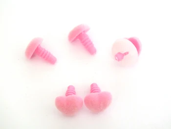 40 штук 15/18 мм, розовое сердце, стекающийся треугольный защитный игрушечный нос и мягкая шайба для кукольных поделок своими руками-размер на выбор Изображение 2