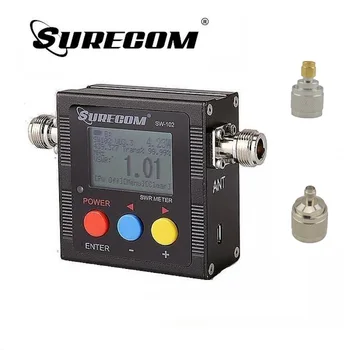 SureCom SW-102 Цифровой Тестер Мощности КСВ Метр Счетчик частоты и 2 радиочастотных адаптера 125 МГц ~ 520 МГц для Сканера Приемопередатчика Ham