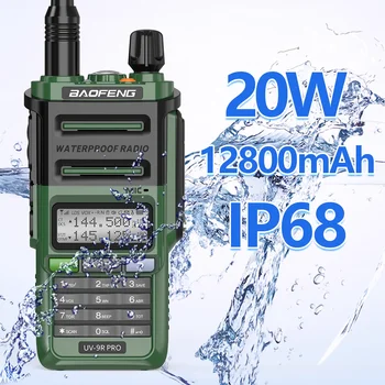 Baofeng New UV-9R Pro 15 Вт Мощная портативная рация Ham Двухсторонние радиостанции 128ch Портативные рации Большой дальности Профессиональные UHF GMRS