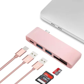 USB C Концентратор К TF Слоту для чтения SD-карт Концентратор 3.0 PD Thunderbolt 3 USB C Концентратор Адаптер для MacBook New Pro Air 12 13 15 16 2020 2019 A2141