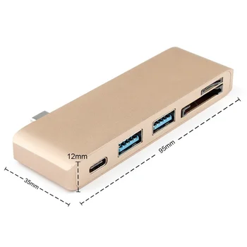 USB C Концентратор К TF Слоту для чтения SD-карт Концентратор 3.0 PD Thunderbolt 3 USB C Концентратор Адаптер для MacBook New Pro Air 12 13 15 16 2020 2019 A2141 Изображение 2