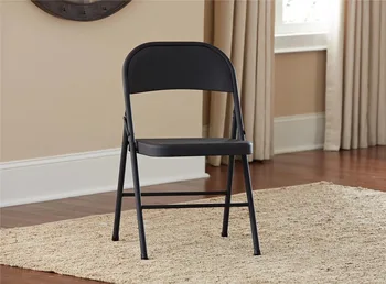 Стальной складной стул (4 упаковки), черные складные стулья для вечеринок Изображение 2