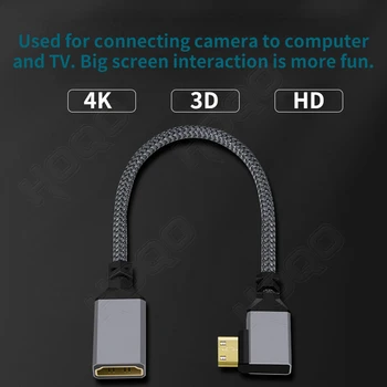 Конвертер, совместимый с Minihdmi, HDMI-совместимый Женский Локоть C Преобразованием видеоданных в формате HD для мужчин и женщин, используемый для подключения камеры Изображение 2