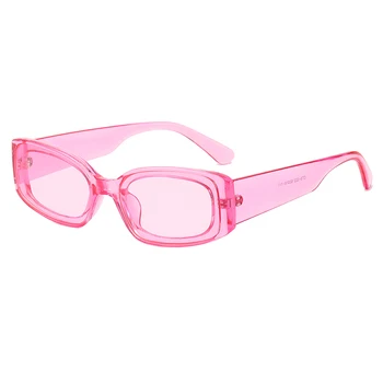 Маленькие прямоугольные винтажные солнцезащитные очки для мужчин, Очки для женщин, классические черные розовые оправы, поликарбонат, Sonnenbrille, Летняя новинка Изображение 2