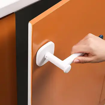Клейкий кухонный крючок Шкаф L-образный поворотный крючок для вешалки Ванная комната Спальня Кухня Хранение и организация полотенец Гостиная Изображение 2