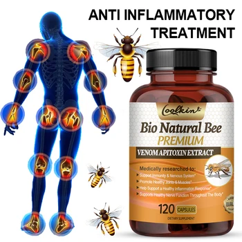 Капсулы с экстрактом пчелиного яда, противовоспалительный экстракт, улучшает боль при артрите 120 капсул, без ГМО Изображение 2