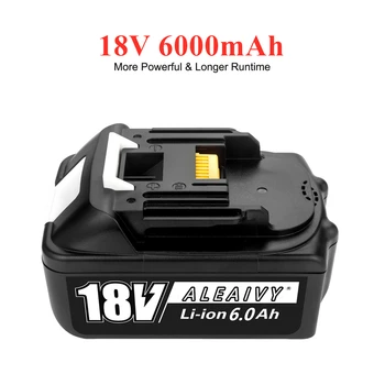 100% оригинальная Аккумуляторная Батарея BL1860 18V 6000mAh Литий-ионная для Makita 18v Battery BL1840 BL1850 BL1860B LXT400 + Зарядное устройство Изображение 2