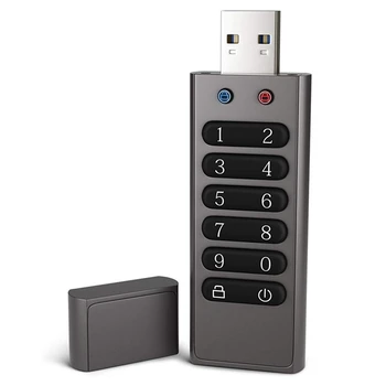 Защищенный USB-накопитель, 64 ГБ зашифрованный USB-накопитель, аппаратный пароль, карта памяти с клавиатурой, U-дисковая вспышка