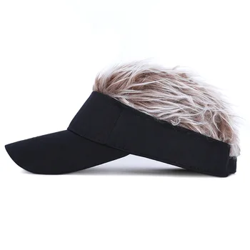 Бейсбольная кепка для гольфа с поддельными волосами, Солнцезащитный козырек, Забавные шляпы-парики, Мужские И Женские Шляпы-парики с шипами