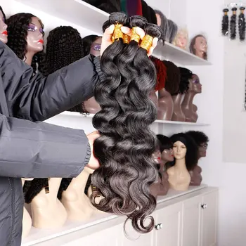 Miss Black Малазийский Натуральный черный Объемно-волнистый комплект 2/3/4 Комплекта Из 100% натуральных волос Remy для наращивания черных женщин Изображение 2