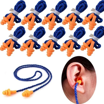 300 Пар Нетоксичных мягких силиконовых шнуровых затычек для ушей В индивидуальной упаковке, Многоразовые Резиновые Затычки для защиты слуха Изображение 2