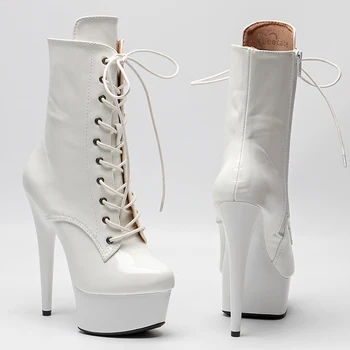 Leecabe/Женские ботинки на платформе с лакированным верхом 15 см/6 дюймов, обувь для вечеринок, модная клубная сценическая обувь на высоком каблуке 3K Изображение 2