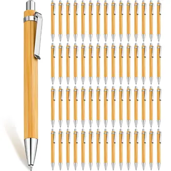 Шариковая ручка из бамбукового дерева 30шт, Бамбуковая ручка с наконечником 1,0 мм, офисные школьные канцелярские принадлежности, бизнес-шариковые ручки для подписи