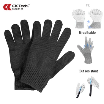 CK Tech. Перчатки из нержавеющей стали, перчатки 5-го уровня защиты рук от порезов, защитные перчатки для мясника, защитные перчатки для рук от порезов