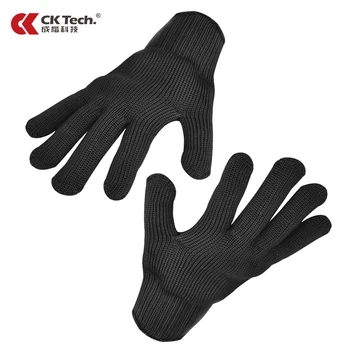 CK Tech. Перчатки из нержавеющей стали, перчатки 5-го уровня защиты рук от порезов, защитные перчатки для мясника, защитные перчатки для рук от порезов Изображение 2