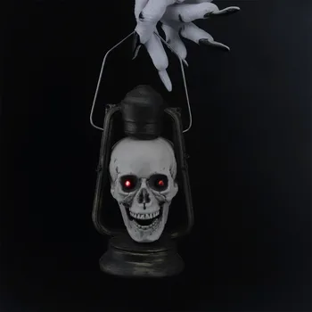 Страшный фонарь с черепом на Хэллоуин, игрушка-лампа, украшение для вечеринки, поставка для фестиваля, реквизит для дома Изображение 2