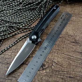 TWOSUN D2 Blade Тактический Карманный Нож Черный G10 ручка Drop Point Флиппер Быстро Открывающиеся Складные Ножи TS89