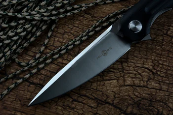TWOSUN D2 Blade Тактический Карманный Нож Черный G10 ручка Drop Point Флиппер Быстро Открывающиеся Складные Ножи TS89 Изображение 2