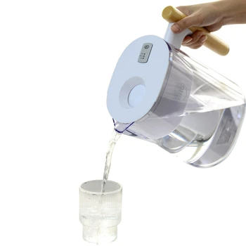 Кувшин для фильтрации белой воды, 10 чашек, совместимый, с деревянной ручкой - Размер 10 Изображение 2