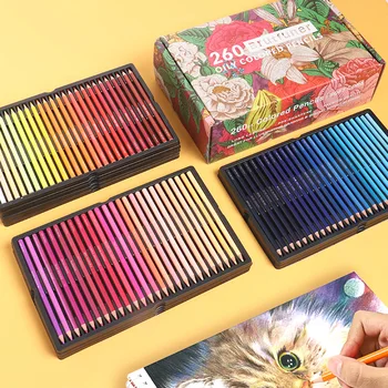 BRUTFUNER Новые продукты 520 цветов профессиональные цветные карандаши на масляной основе художественные принадлежности для школьного рисования подарочный набор Изображение 2