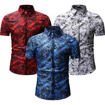 Мужские рубашки с коротким рукавом и принтом для мужчин, Роскошная мужская Дизайнерская одежда, Гавайская Модная Элегантная Классическая мода