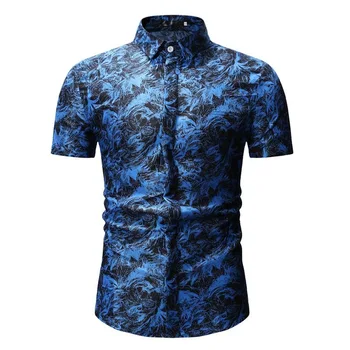 Мужские рубашки с коротким рукавом и принтом для мужчин, Роскошная мужская Дизайнерская одежда, Гавайская Модная Элегантная Классическая мода Изображение 2