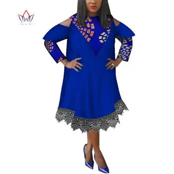 Традиционное африканское платье для женщин, Модный дизайн, Повседневное Свободное платье длиной до икры, Длинный рукав, Наряды до середины икры, Wy4255