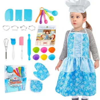 Детский набор для приготовления пищи, 48 шт., набор для выпечки со скалкой и шляпой шеф-повара, посуда для выпечки, Полный подарочный набор для приготовления пищи для любознательных