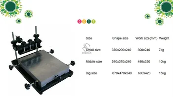 Ручной трафаретный принтер, машина для трафаретной печати футболок 440x320 мм среднего размера Изображение 2