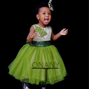 JONANY Lively/ Зеленое платье с цветочным узором для девочек, без рукавов, с пайетками, Индивидуальное бальное платье принцессы Флористы для маленьких девочек