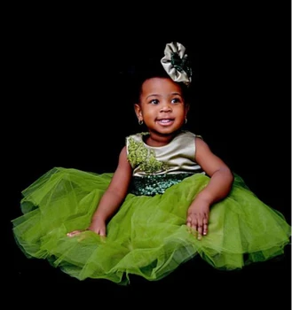 JONANY Lively/ Зеленое платье с цветочным узором для девочек, без рукавов, с пайетками, Индивидуальное бальное платье принцессы Флористы для маленьких девочек Изображение 2