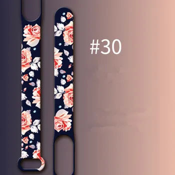 Ремешок с цветочным принтом Для Mi Band 3 4 5 6, Силиконовый ремешок на запястье Для XiaoMi MiBand 6, спортивный ремешок для mi band 5 4, браслет Изображение 2