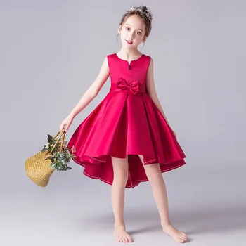 Модная летняя детская праздничная одежда, платье для девочек, Свадебная одежда, платье Принцессы для первого причастия, Детский костюм, пушистое праздничное платье