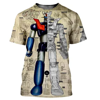 Летняя новинка 2023 года с 3D принтом Mazinger Z, мужская и женская модная крутая футболка в стиле харадзюку, уличная рубашка