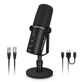 Динамический микрофон V7 XLR/ USB, микрофон для ПК Baifeili с шумоподавлением, порт USB-C для записи, потоковой передачи, игр, ASMR